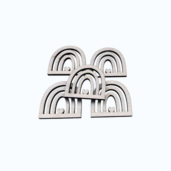 25‑teiliges Holz‑Streudeko‑Set für Taufe, Kommunion, Konfirmation und Firmung.